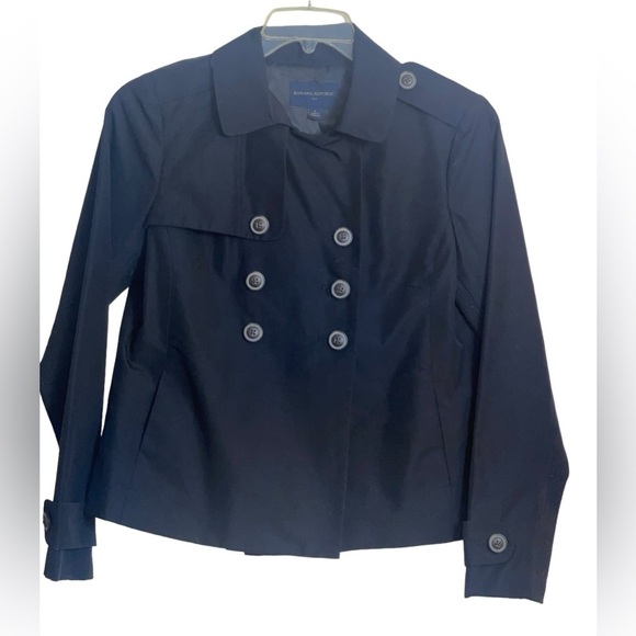 Banana Republic double breasted short trench style jacket.size medium GUC - Picture 5 of 13
